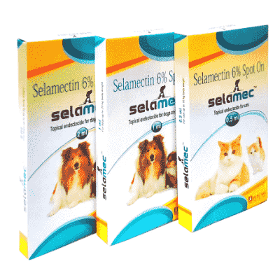 Selamec 1ml Spot on for dogs and Cats 5Kg-15kg, Antitick spot-on , Selamectin spot on for dogs and Cats, From Petcare. Effective for Mange, Sarcoptis, Psoroptis in Dogs and Cats. 1 dose Pippets.