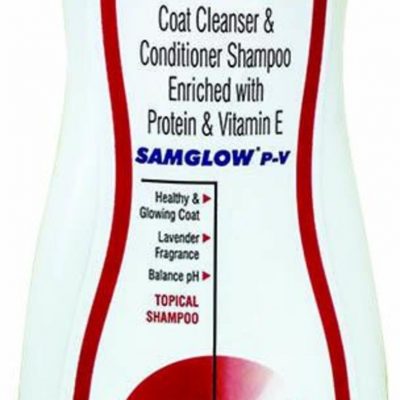 SAMGLOW P- V 200 ML Dogs Shampoo Cat shampoo,  Dog and Cat shampoo with Conditioner from Vetoquinol.