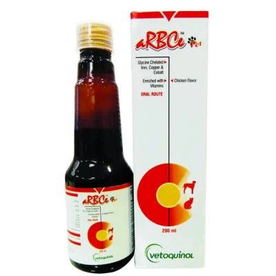 aRBCe PET 200 ML Iron suppliment for Blood loss, anemia and Pre and Post Surgery and Ticke fever , parvo traetment and suppliment for dogs, cats, Puppies and Kittens ect by Vetoquinol