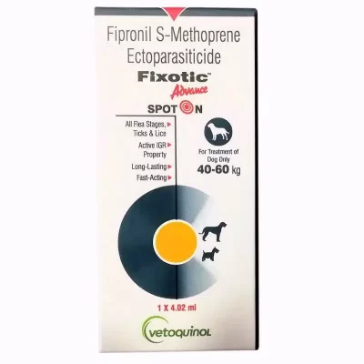 FIXOTIC ADVANCE 4.02 Anti tick and Flea Spot on for Dogs 40-60 Kg Great Dane, Rottweiler, Bull Mastiff etc..by Vetoquinol