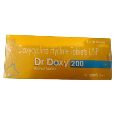 DrDoxy Dr Doxy 200mg Doxycycline 200mg Tablet 10 tablet  * 1 strip Doxycycline by TTK Animal Health Care