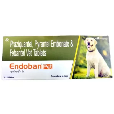 Endoban Pet Tablet 10’s*1 strip Deworming Tablet for Pet 1 tab for 10kg by TTK Animal Health Care